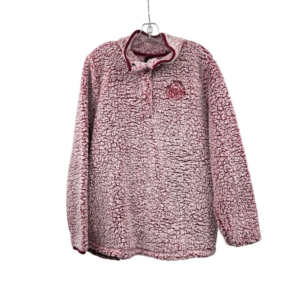 Real Tree by Colosseum Womens Sherpa Pullover Plum/Pink Size XL Pockets
